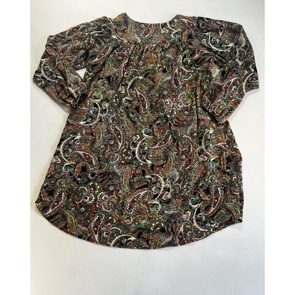 Emma & Michelle Shift Dress Size LPaisley Tunic Boho Chic Hippie Fall - Picture 9 of 12